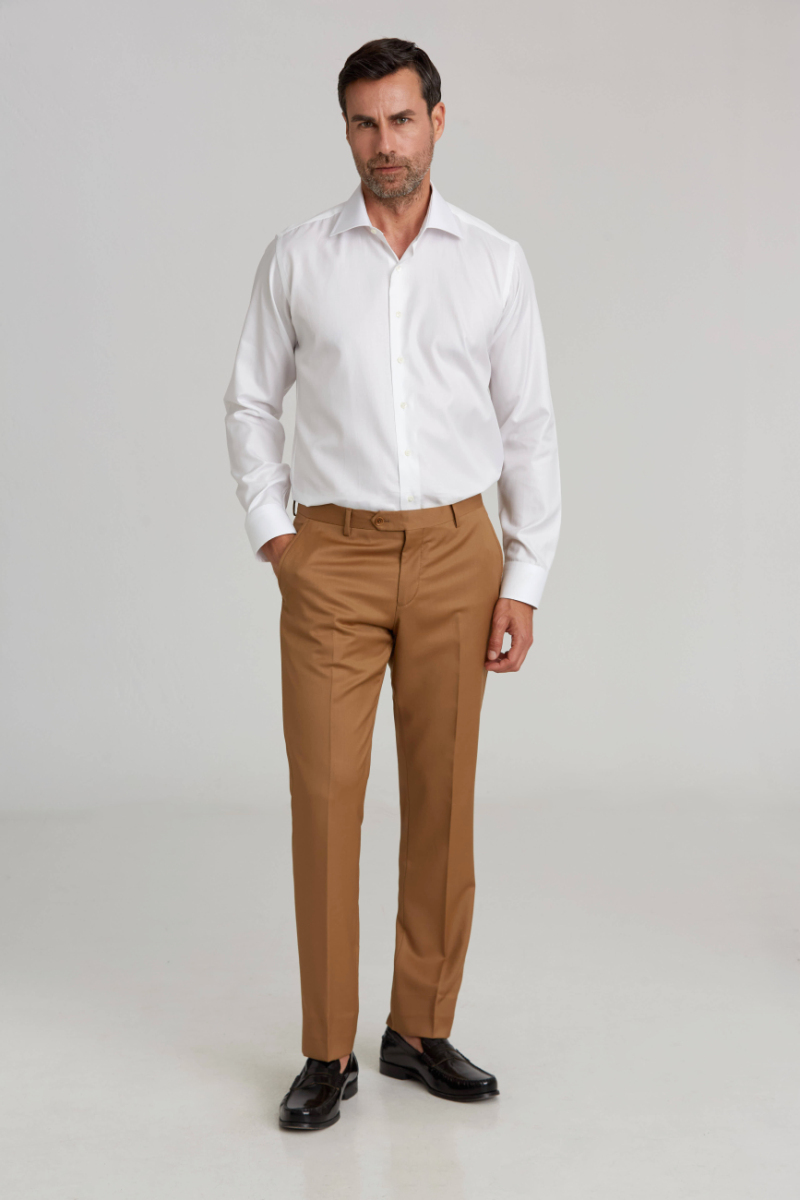 Oranj Yün Dokuma Klasik Erkek Pantolon - 4