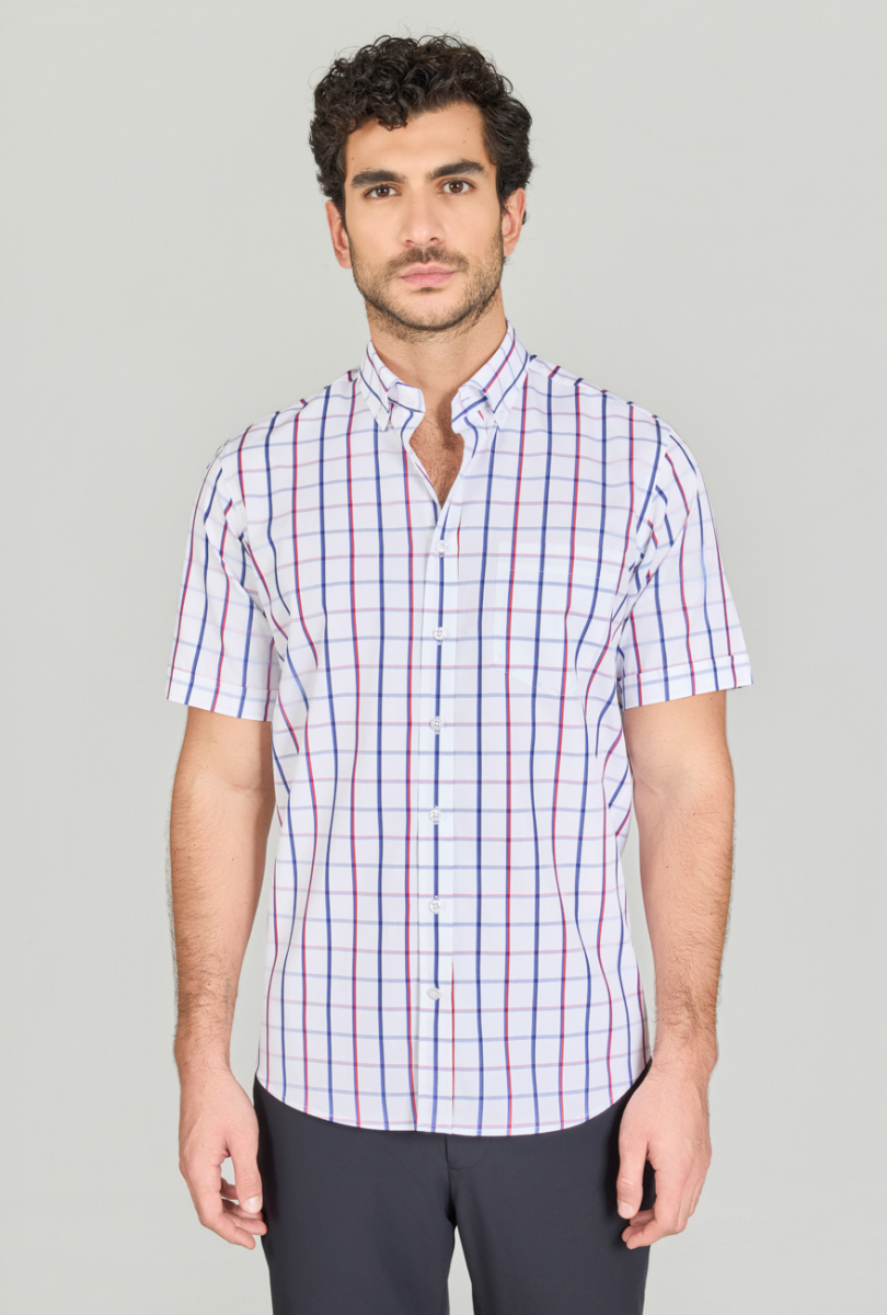 Regular Fit Paşa Yaka Kırmızı Erkek Gömlek - 1