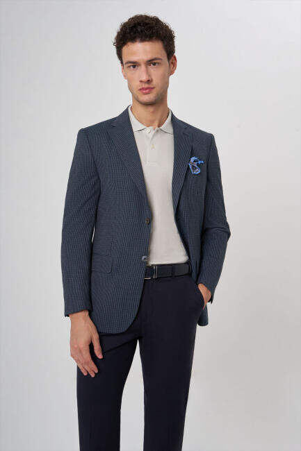 Bisse Erkek Modern Fit Mono Yaka 2 Düğmeli Çift Yırtmaçlı Ceket GRİ. 1 Bisse Erkek Modern Fit Mono Yaka 2 Düğmeli Çift Yırtmaçlı Ceket GRİ. 1