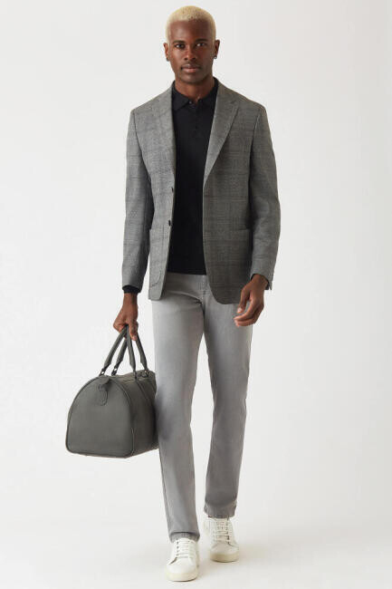 Bisse Erkek Modern Fit Mono Yaka 2 Düğme Çift Yırtmaçlı Ceket ANTRASIT. 5 Bisse Erkek Modern Fit Mono Yaka 2 Düğme Çift Yırtmaçlı Ceket ANTRASIT. 5
