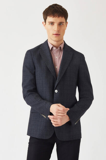 Bisse Erkek Modern Fit Mono Yaka 2 Düğmeli Tek Yırtmaçlı Ceket LACİ. 1 Bisse Erkek Modern Fit Mono Yaka 2 Düğmeli Tek Yırtmaçlı Ceket LACİ. 1