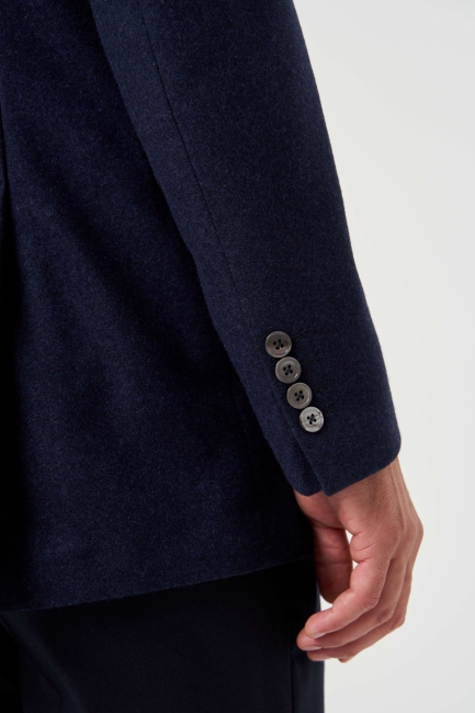 Comfort Fit Mono Yaka 6 Drop Lacivert Erkek Ceket - 4