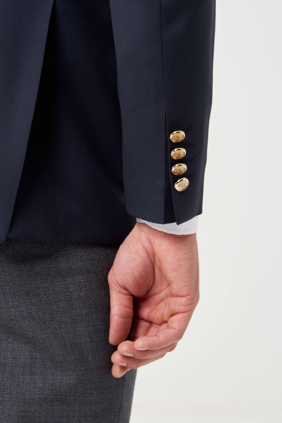 Mono Yaka Lacivert Blazer Erkek Ceket - 4