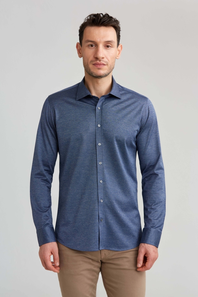 Platinium İtalyan Kumaş Regular Fit Lacivert Erkek Gömlek