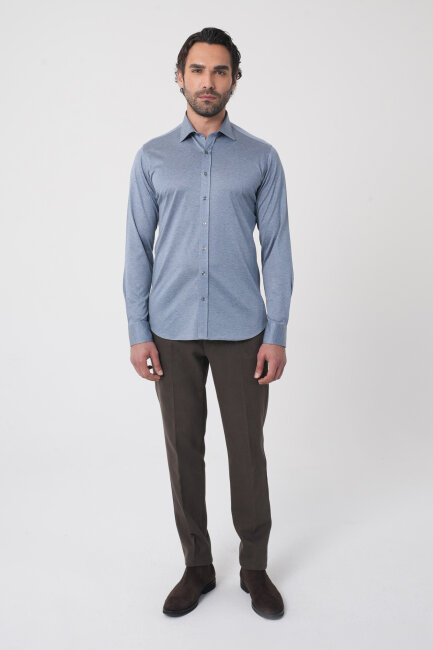 Platinium Pamuk Regular Fit Gri Erkek Gömlek - 3