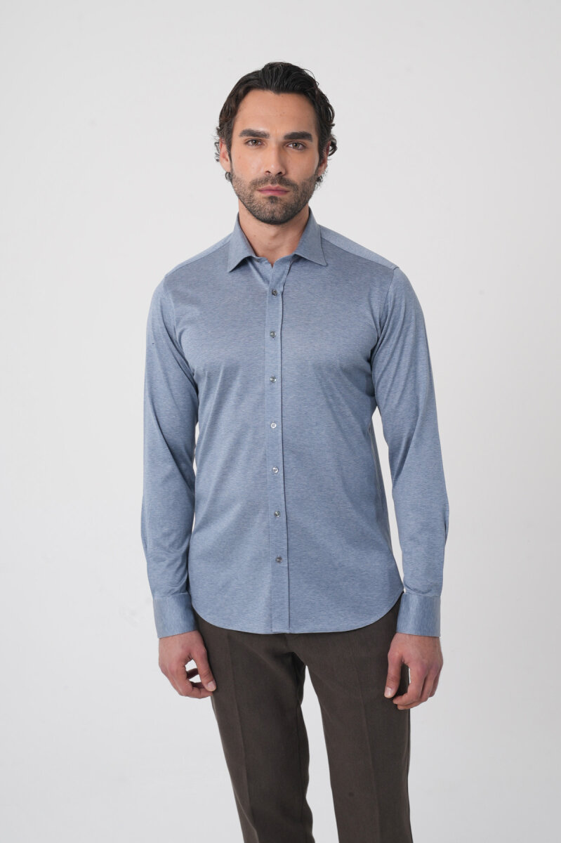 Platinium Pamuk Regular Fit Gri Erkek Gömlek