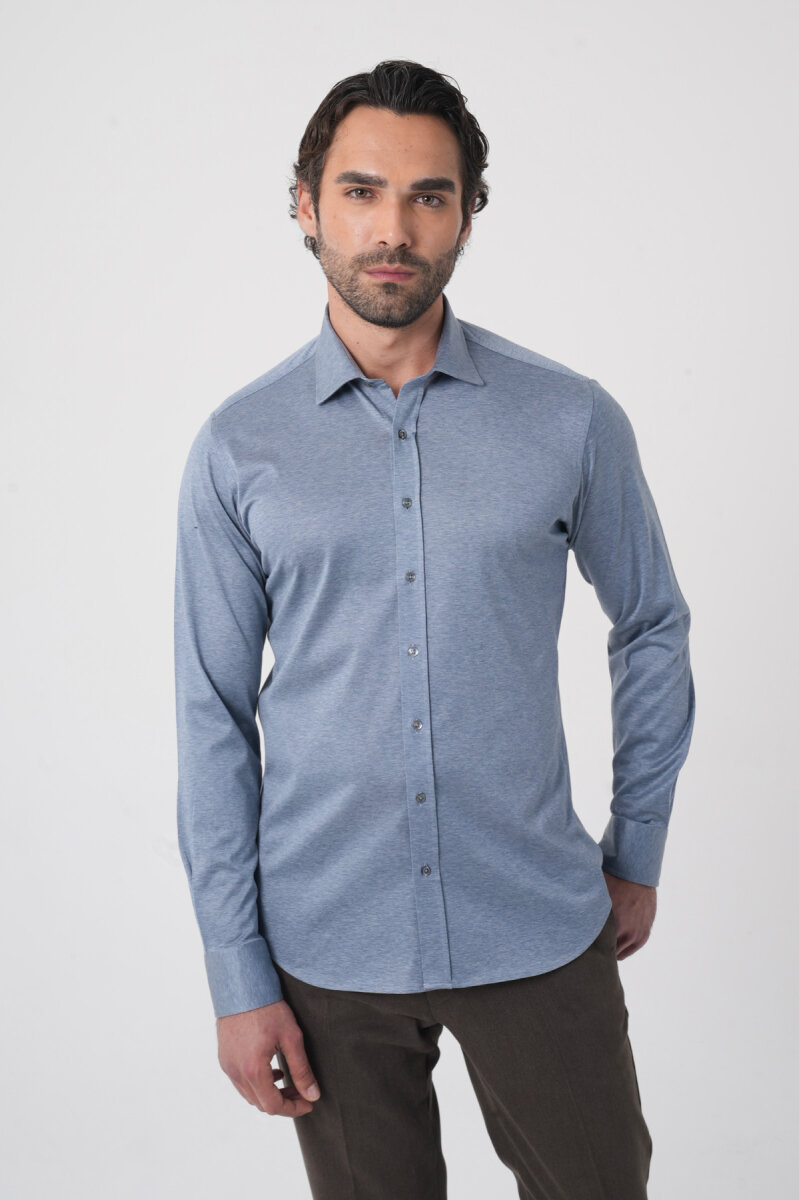 Platinium Pamuk Regular Fit Gri Erkek Gömlek (1)