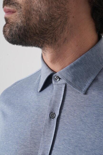 Platinium Pamuk Regular Fit Gri Erkek Gömlek - 7