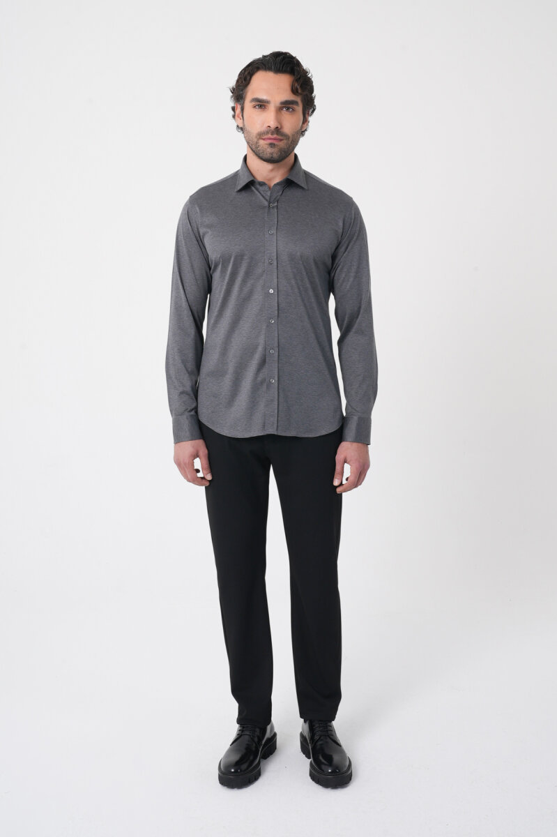 Platinium Regular Fit Antrasit Pamuk Erkek Gömlek - 3
