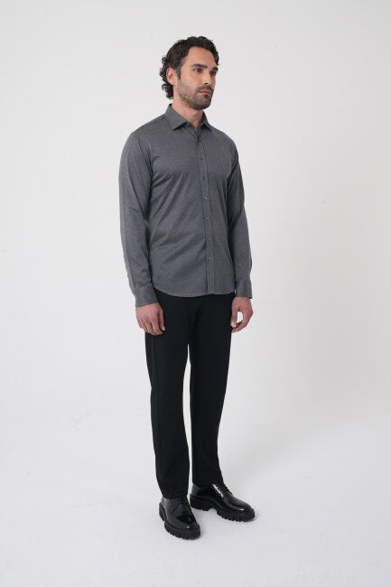 Platinium Regular Fit Antrasit Pamuk Erkek Gömlek - 4