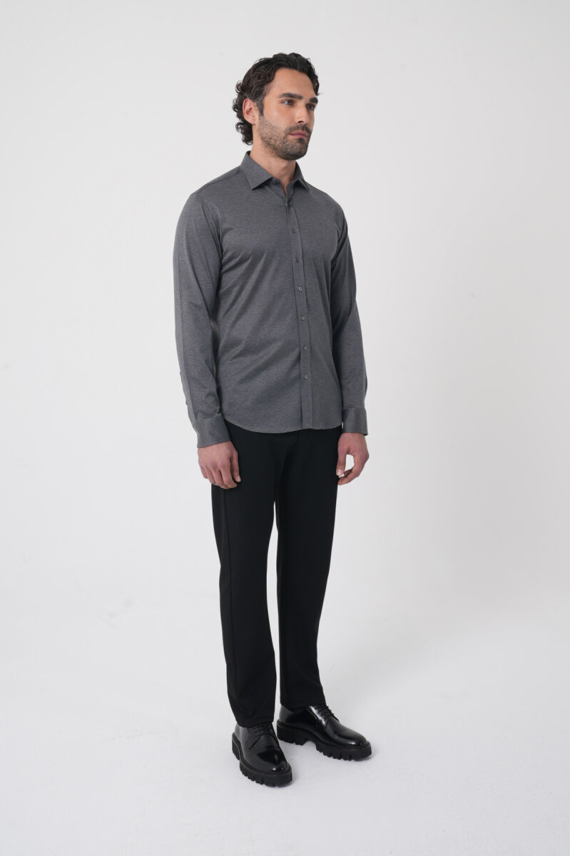 Platinium Regular Fit Antrasit Pamuk Erkek Gömlek - 4