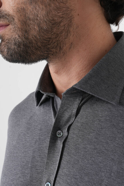 Platinium Regular Fit Antrasit Pamuk Erkek Gömlek - 6