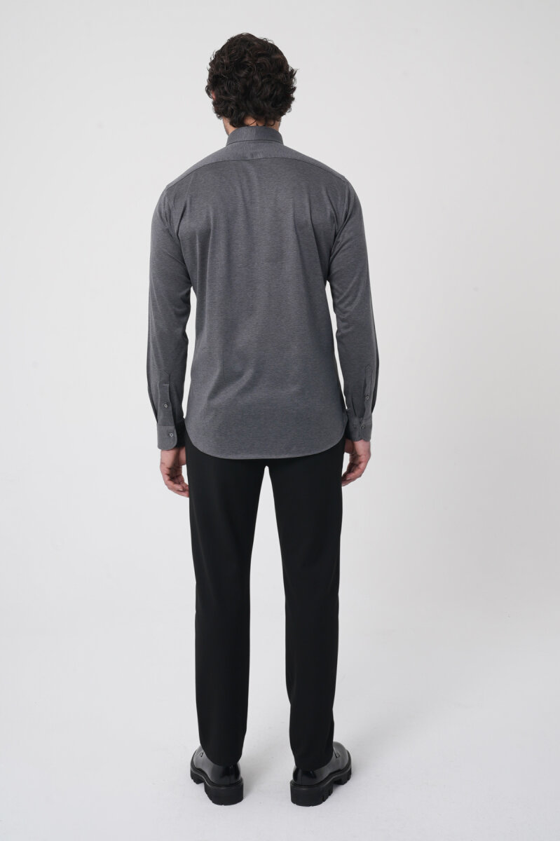 Platinium Regular Fit Antrasit Pamuk Erkek Gömlek - 5