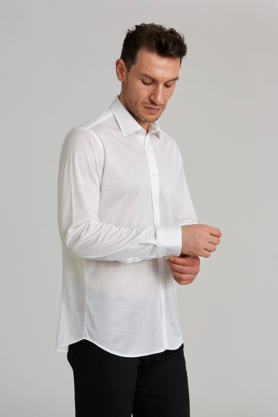 Platinium Regular Fit Beyaz Erkek Gömlek - 3