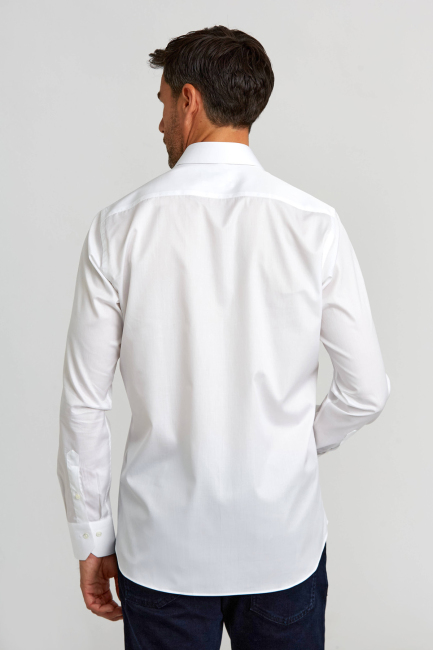 Platinium İtalyan Kumaş Regular Fit Beyaz Erkek Gömlek - Bisse (1)