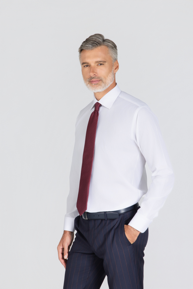Platinium İtalyan Kumaş Regular Fit Beyaz Erkek Gömlek - 1