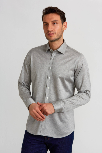 Platinium Regular Fit Lacivert Gri Gömlek - Bisse