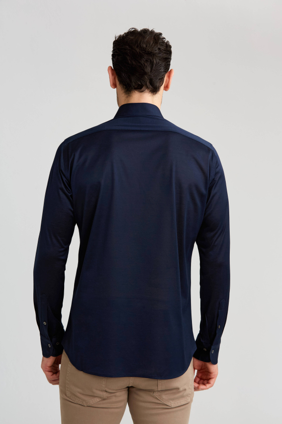 Platinium Regular Fit Koyu Lacivert Gri Gömlek - 2