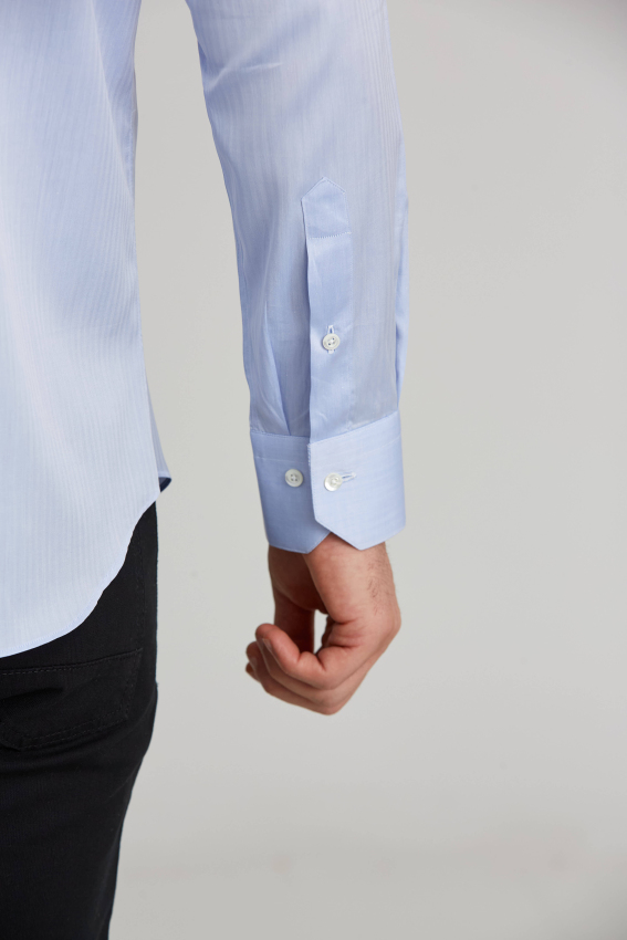 Platinium Regular Fit İtalyan Kumaş Mavi Erkek Gömlek - 3