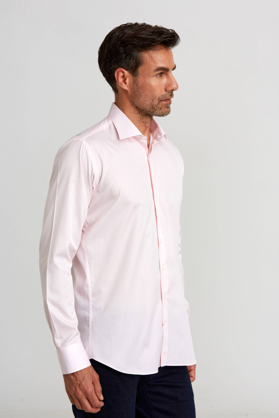 Regular Fit İtalyan Kumaş Platinium Pembe Erkek Gömlek - 4