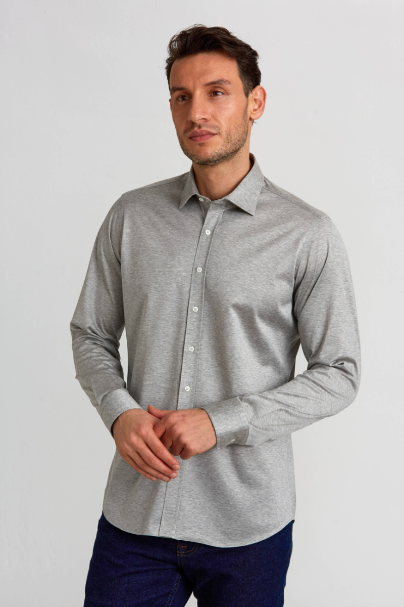 Platinium Regular Fit Gri Gömlek