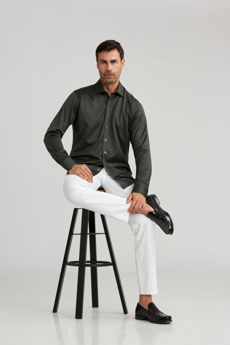 Platinium Regular Fit Haki Gömlek