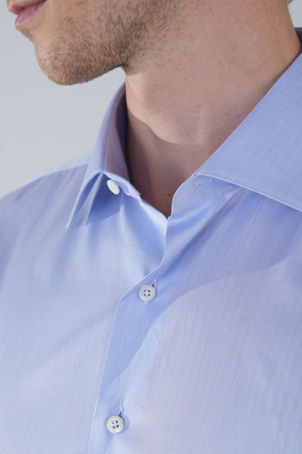 Platinium Regular Fit İtalyan Kumaş Mavi Erkek Gömlek - 3
