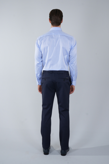 Platinium Regular Fit İtalyan Kumaş Mavi Erkek Gömlek (1)