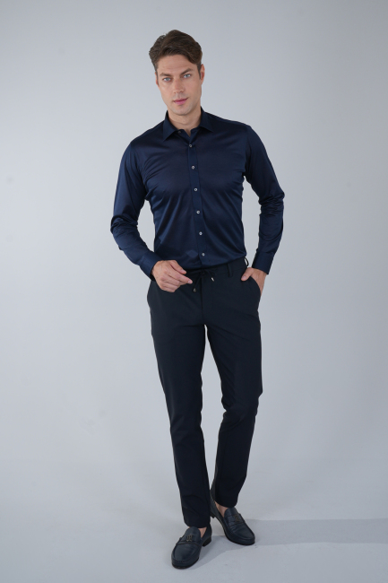 Platinium Regular Fit Koyu Lacivert Gömlek - 5