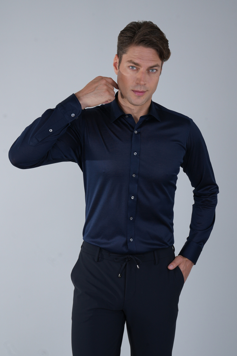 Platinium Regular Fit Koyu Lacivert Gömlek