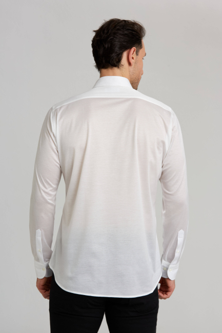 Platinium Regular Fit Navy Blue and White Shirt (1)