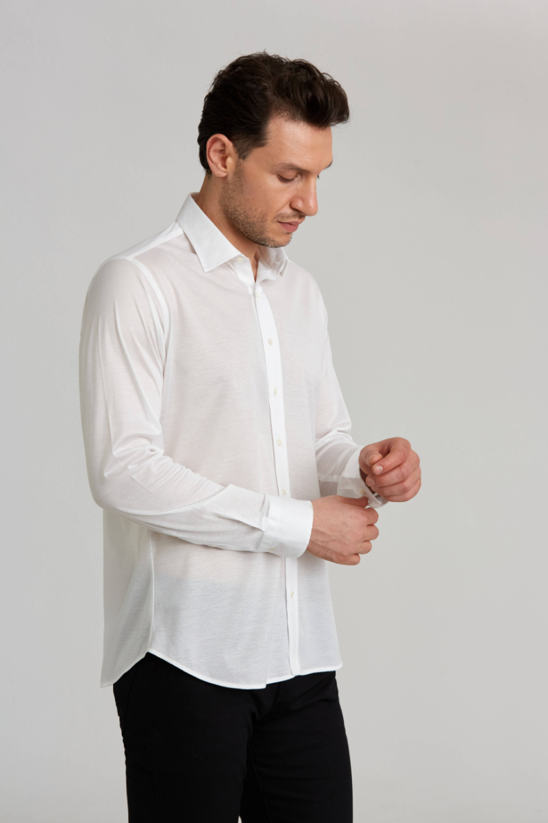 Platinium Regular Fit Lacivert Beyaz Gömlek