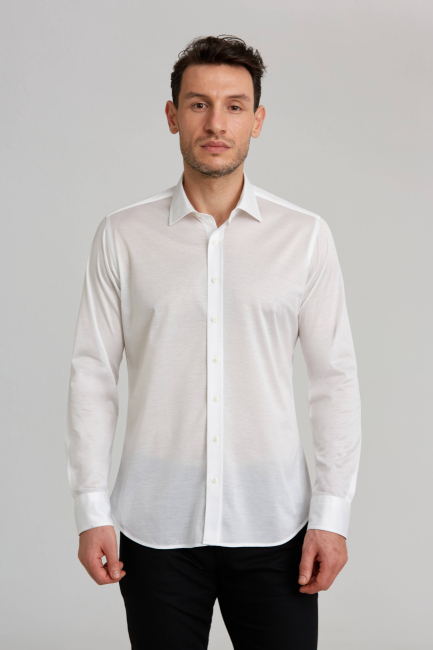 Platinium Regular Fit Lacivert Beyaz Gömlek - 4