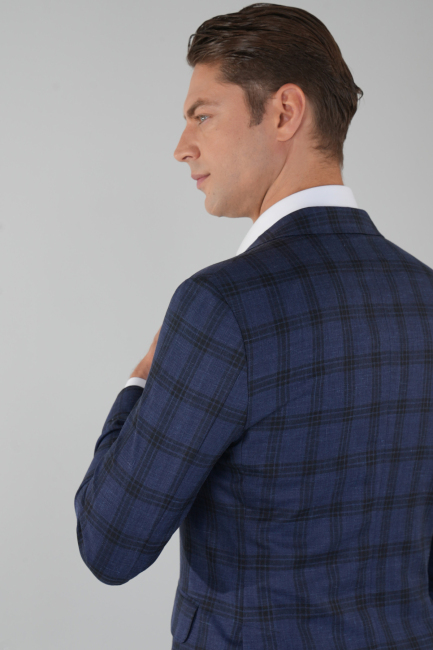 Platinum Comfort Fit Mono Yaka 6 Drop Çift Yırtmaçlı Lacivert Erkek Ceket - 2