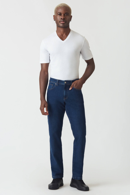 5 Cepli Lacivert Denim Erkek Pantolon - 1