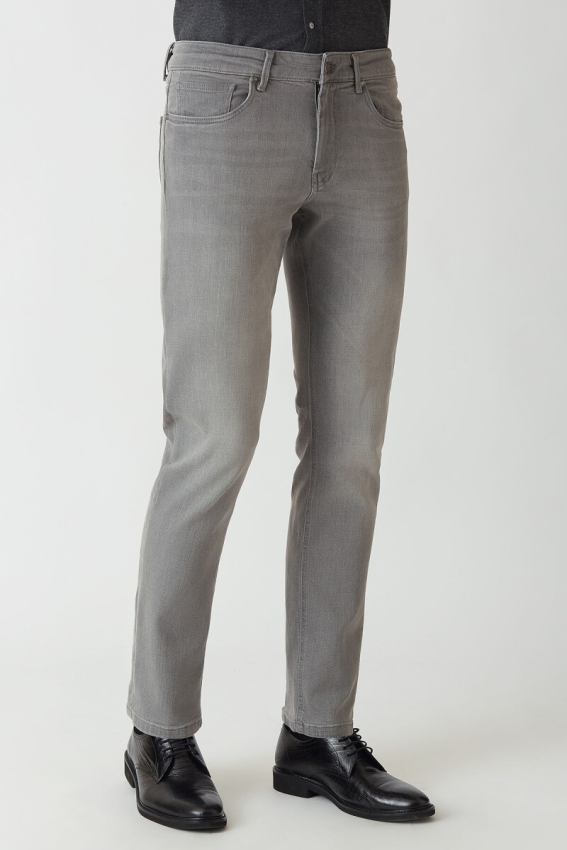 5 Cepli Gri Denim Erkek Pantolon - 2