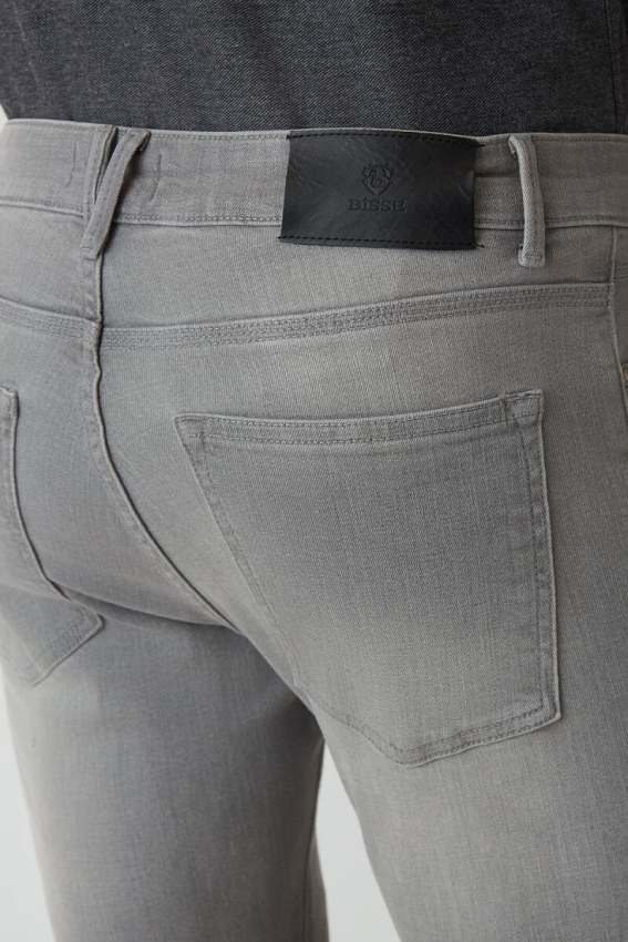 5 Cepli Gri Denim Erkek Pantolon - 5