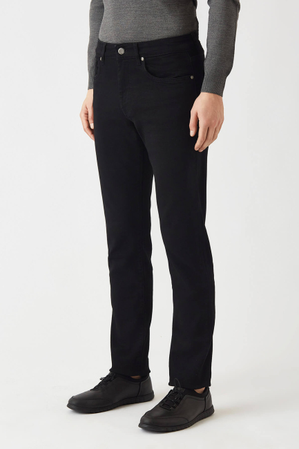 5 Cepli Siyah Denim Erkek Pantolon - 4