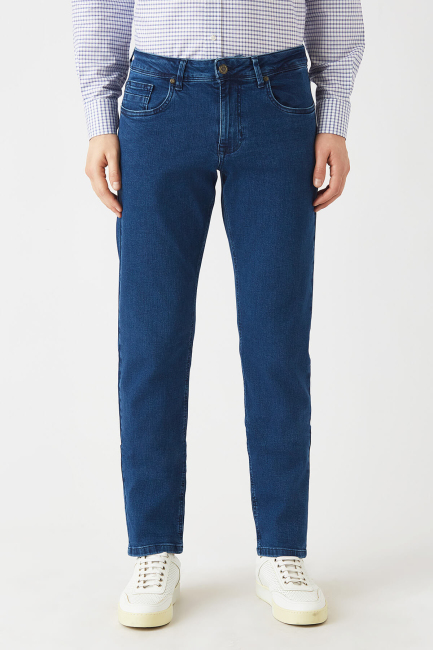 5 Cepli Mavi Jean Erkek Pantolon - 4