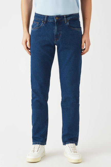 5 Cepli Lacivert Jean Erkek Pantolon - 4