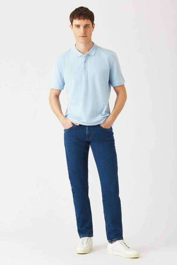 5 Cepli Lacivert Jean Erkek Pantolon - 1