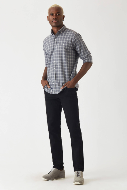 REGULAR FIT CLOSED BALANCED PLATINUM KNIT BLACK - Bisse