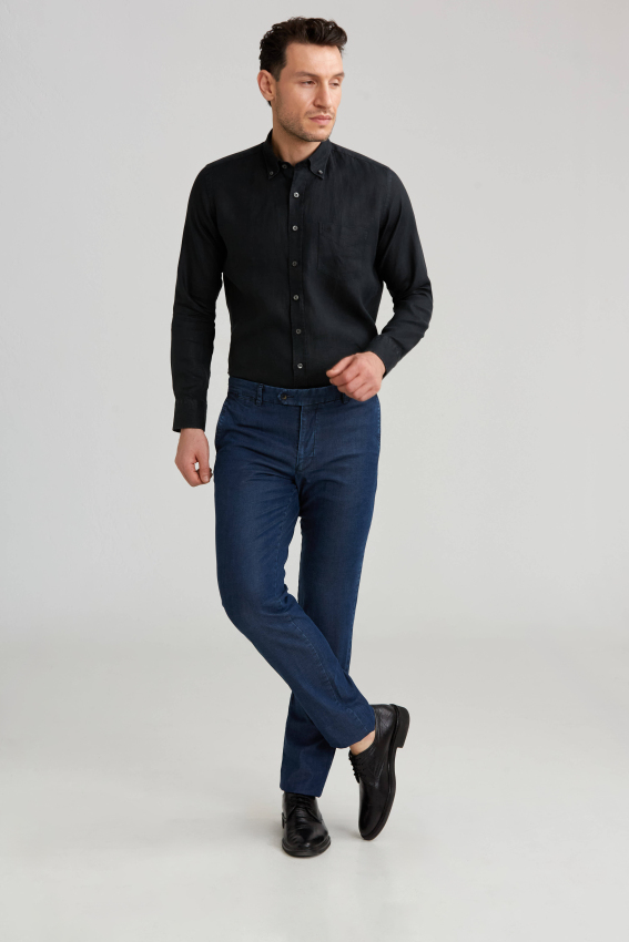 4 Cepli İndigo Denim Erkek Pantolon - 4