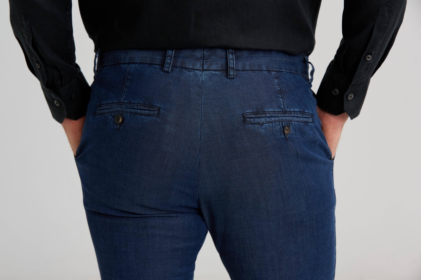 4 Cepli İndigo Denim Erkek Pantolon - 3