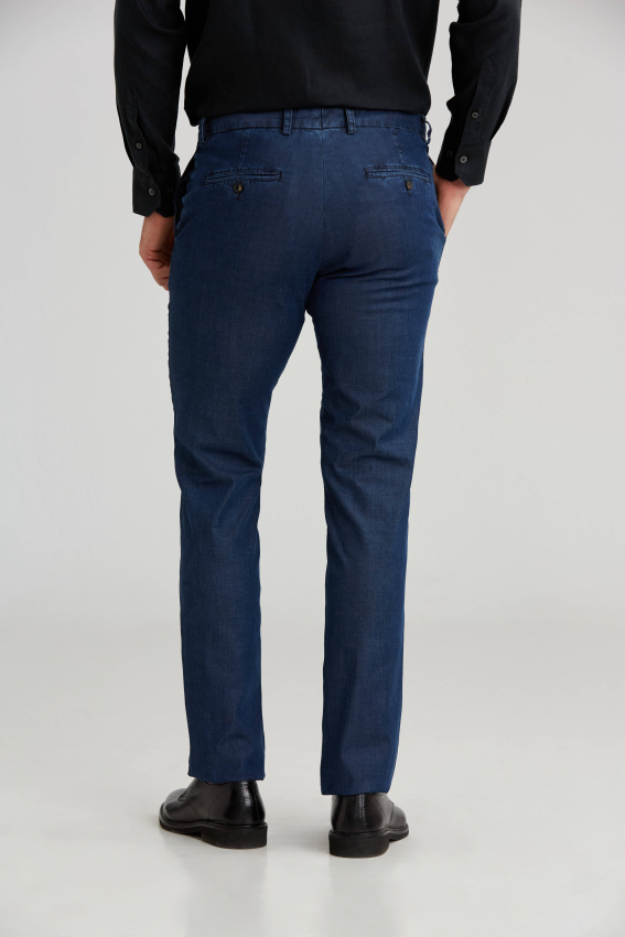 4 Cepli İndigo Denim Erkek Pantolon - 2