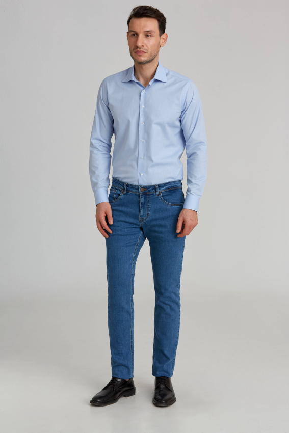 5 Cepli Lacivert Denim Erkek Pantolon - 1