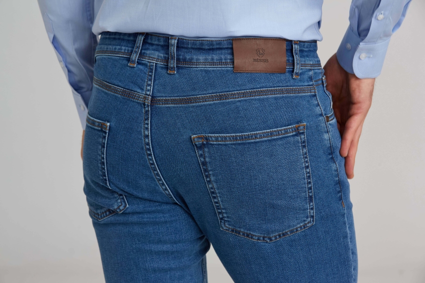 5 Cepli Lacivert Denim Erkek Pantolon - 5