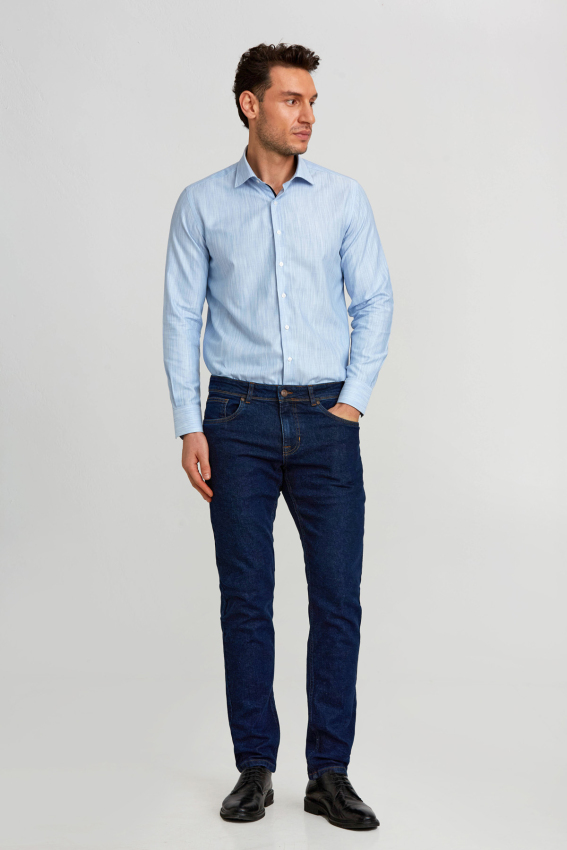 5 Cepli Lacivert Jean Erkek Pantolon - 1