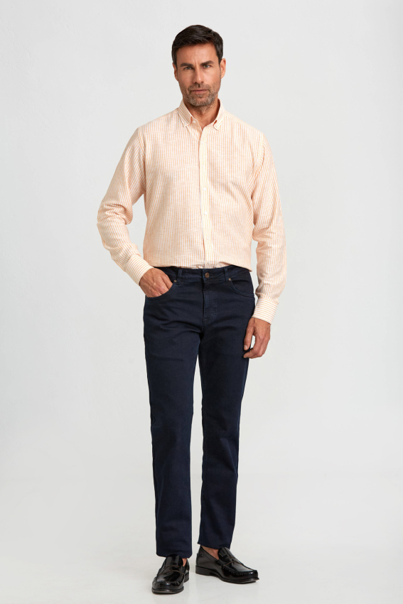5 Cepli Koyu Lacivert Denim Erkek Pantolon - 1