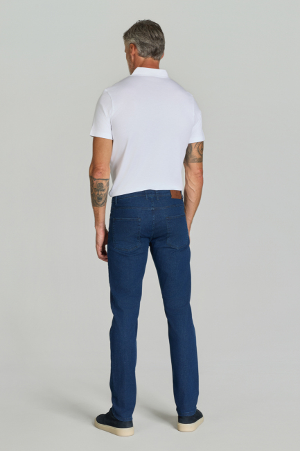 5 Cep Lacivert Denim Erkek Pantolon - 6